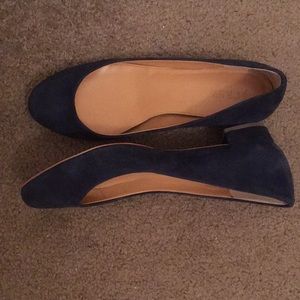Jcrew lily suede covered heel flats